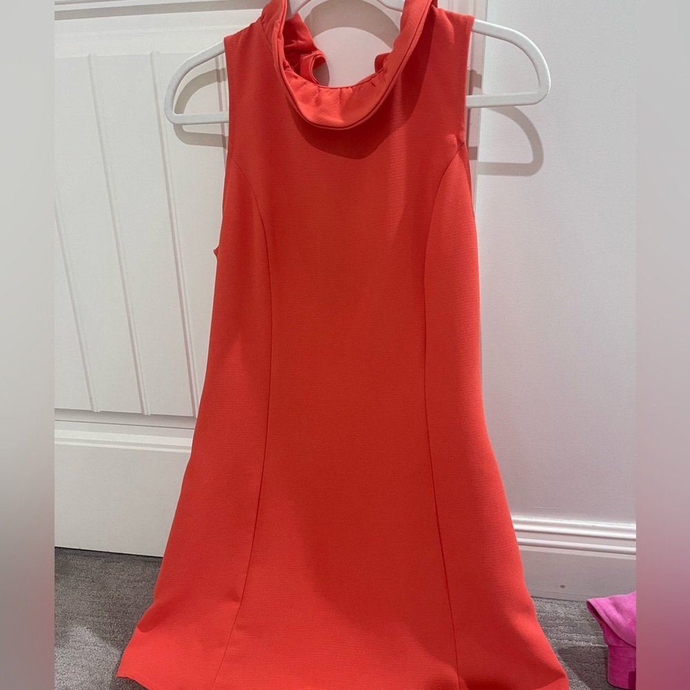 coral/ orange dress